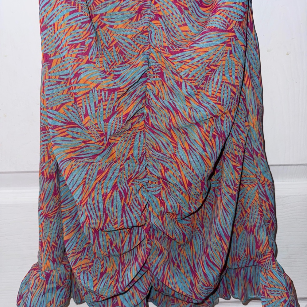Halter Blue, Pink and Orange cocktail Dress - Picture 7 of 9